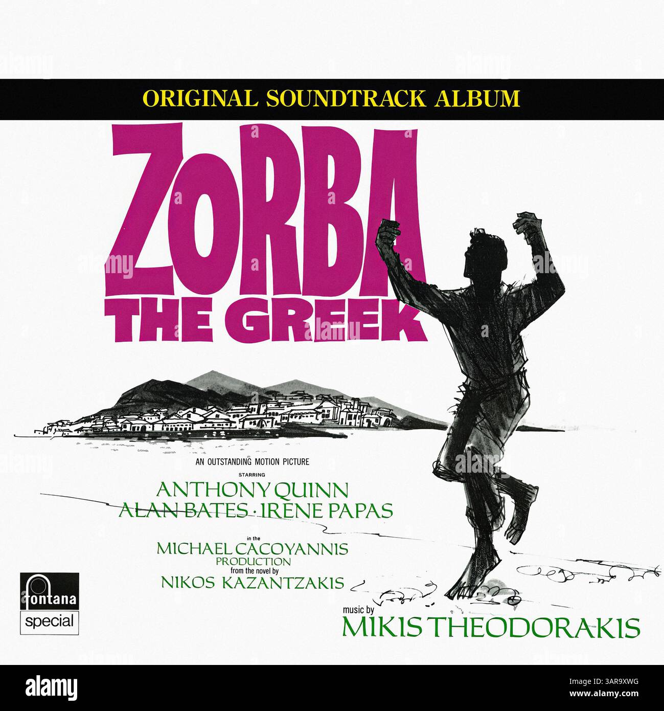 Mikis Theodorakis - Zorba the Greek - couverture de disque vinyle vintage Banque D'Images