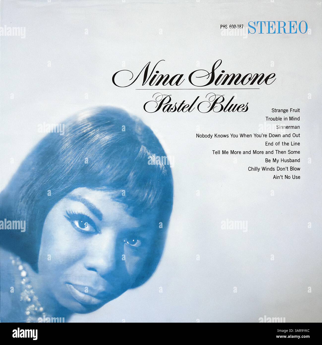 Nina Simone - Pastel Blues - couverture de disque vinyle Vintage Banque D'Images