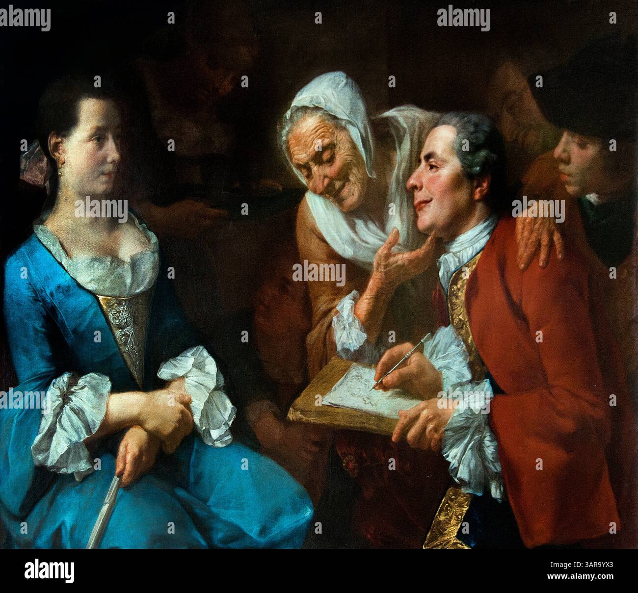 La rixe de Gaspare Traversi c. 1722–1770 Rococo Italie Louvre Italien Paris, Musée des Beaux-Arts, France, Banque D'Images