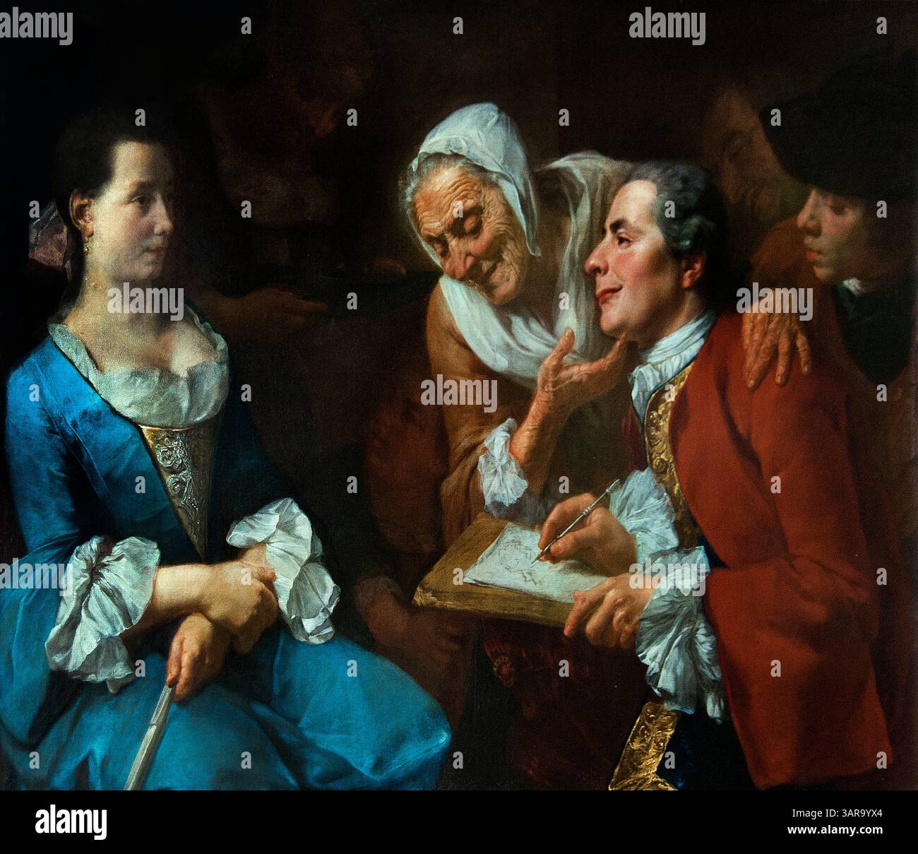 La rixe de Gaspare Traversi c. 1722–1770 Rococo Italie Louvre Italien Paris, Musée des Beaux-Arts, France, Banque D'Images