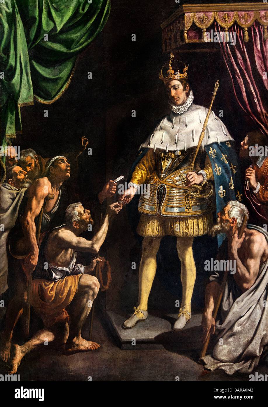 Saint Louis roi de France - créé Louis King of France distribuant l'aumône de Luis Tristán de Escamilla, aussi connu sous le nom de Luis de Escamilla ou Luis Rodríguez Tristán (c.1585, Tolède - 1624, Tolède), était un peintre espagnol, Espagne. Louis IX (25 avril 1214 – 25 août 1270), également connu sous le nom de Saint Louis, fut roi de France de 1226 jusqu'à sa mort en 1270. Louvre Paris, Musée des Beaux-Arts, France, ( Luis Tristán (né vers 1586, près de Tolède, Royaume de Castille [Espagne] - mort le 7 décembre 1624, Tolède) était un peintre espagnol qui était à l'avant-garde de la peinture baroque primitive en Espagne.) Banque D'Images