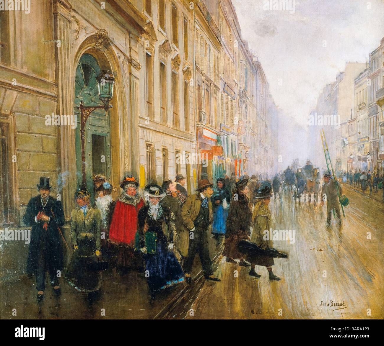 Jean Beraud, la sortie du conservatoire de musique, (Paris) ,(sortie du conservatoire de musique), peinture à l'huile sur toile, 1899 Banque D'Images