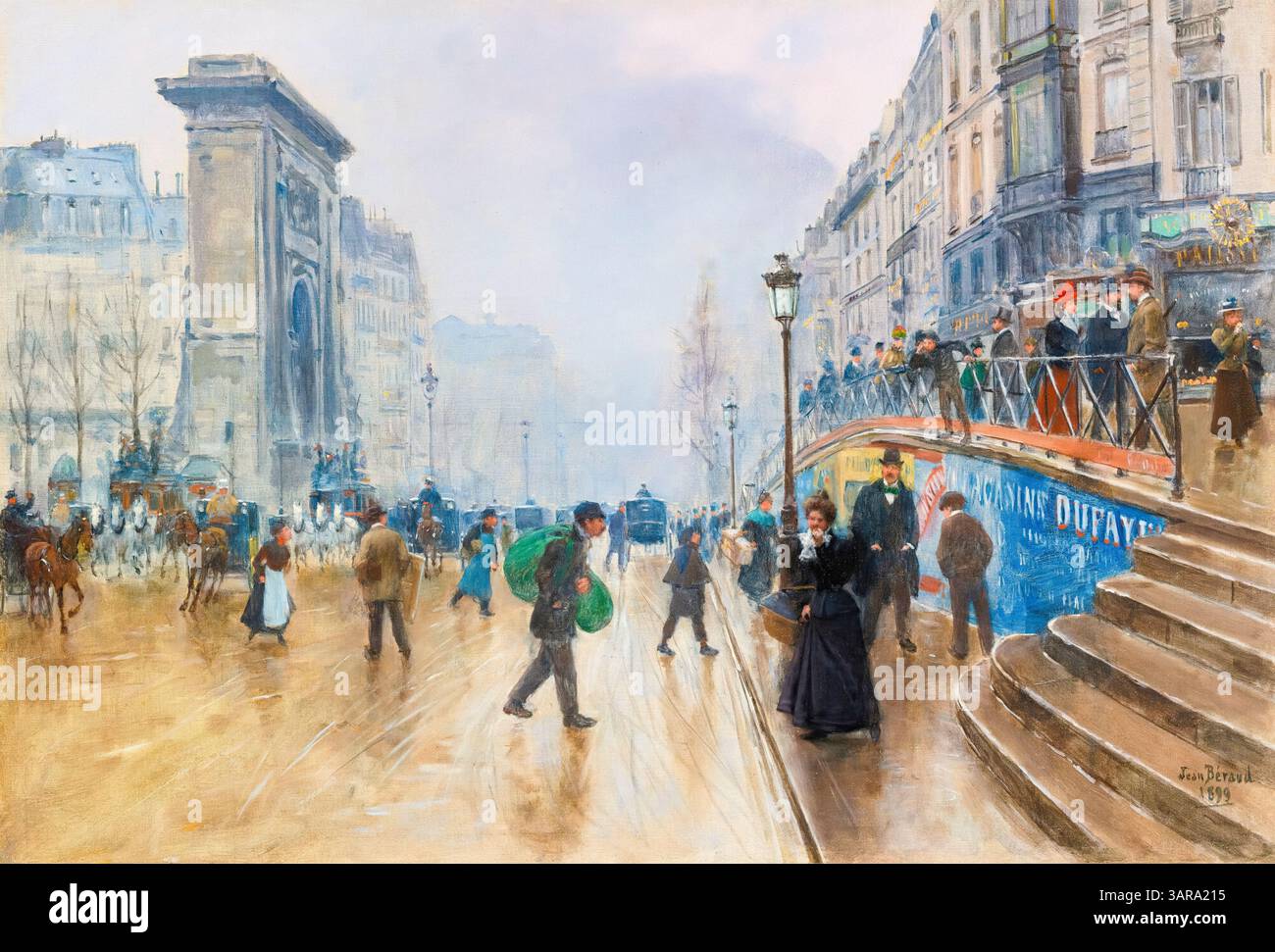 Jean Beraud、Le boulevard Saint-Denis a Le Boulevard Saint-denis A Paris Framed Print by Jean Beraud