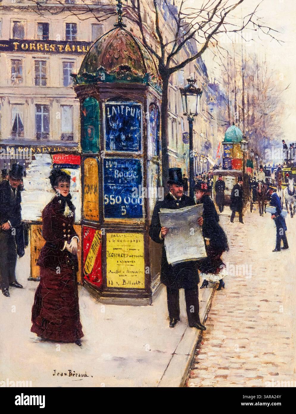 Jean Beraud, les grands boulevards, peinture à l'huile sur toile, 1880-1895 Banque D'Images