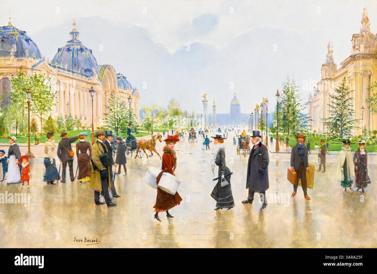 Jean Beraud, entre le petit et le Grand Palais, avenue Alexandre-III, peinture à l'huile sur panneau, après 1900 Banque D'Images
