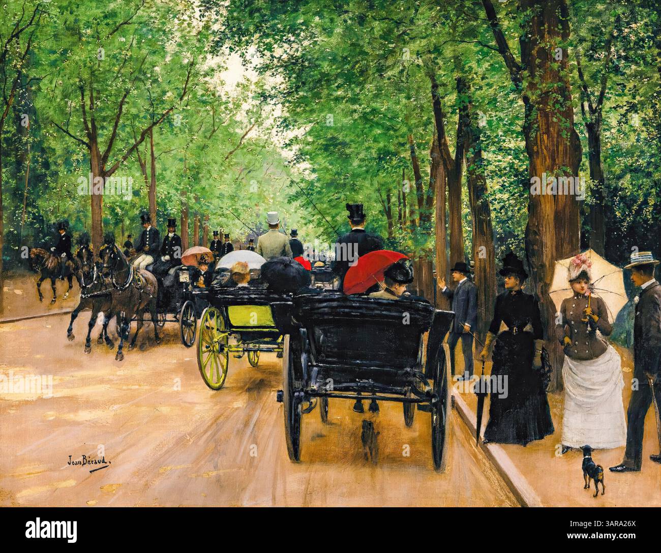 Jean Beraud, bois de Boulogne, peinture à l'huile sur toile, vers 1893 Banque D'Images