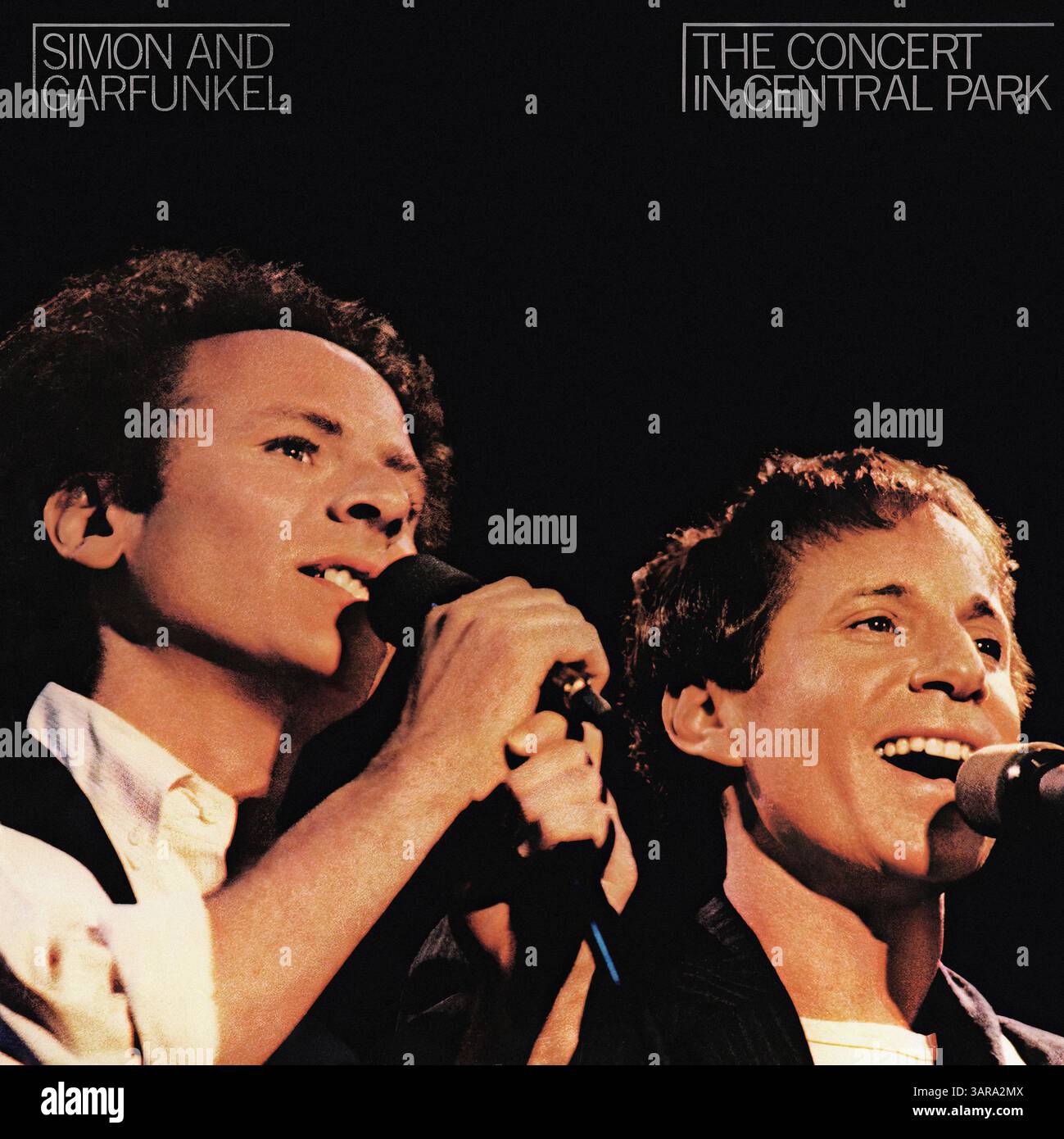 Simon & Garfunkel - The concert in Central Park - couverture de disque vinyle vintage Banque D'Images