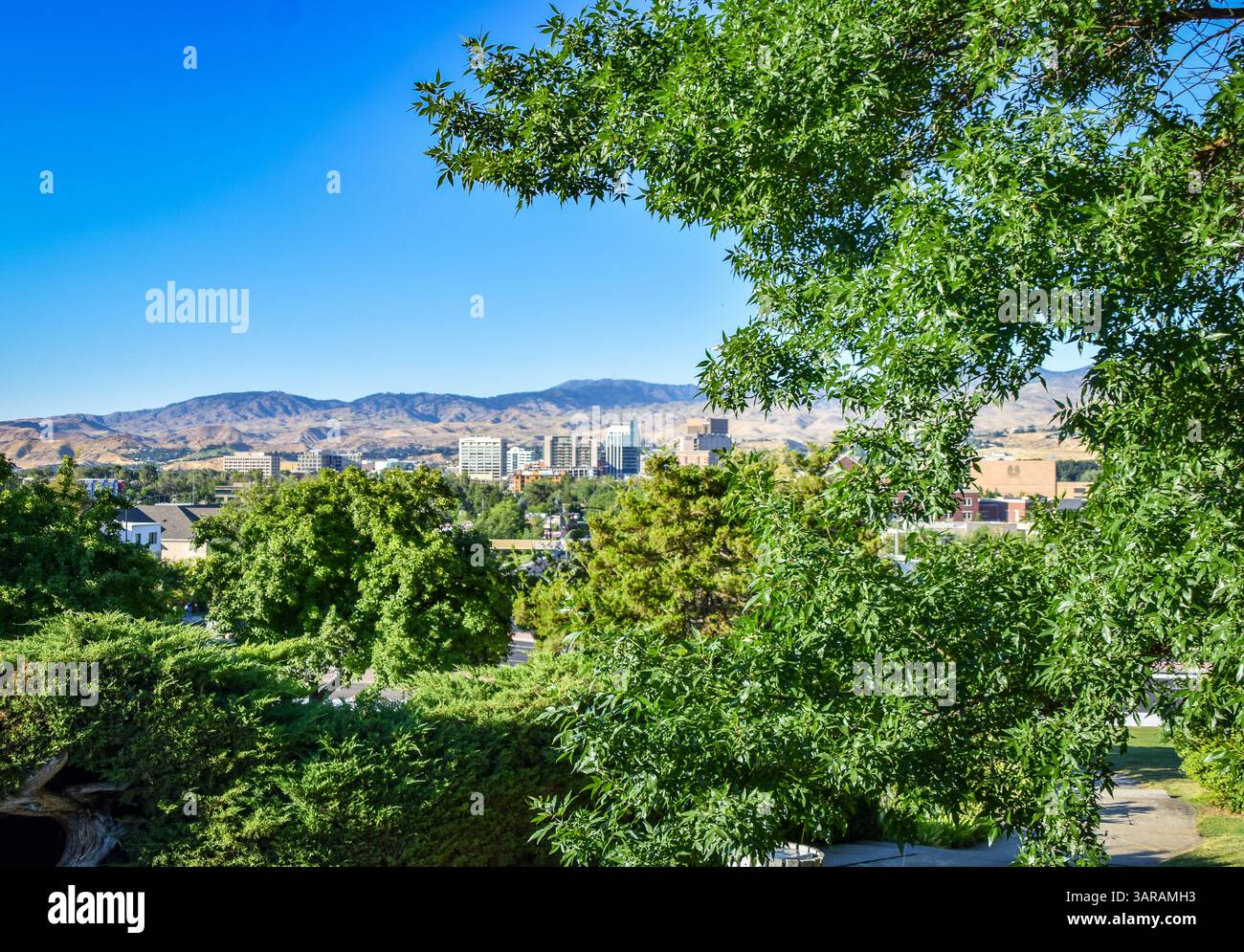Downtown Boise, Idaho États-Unis depuis le dépôt de train 1927, un point de repère de Boise Banque D'Images