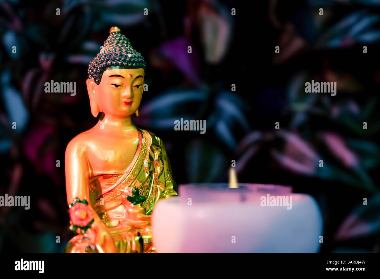 Fête du Bouddha Jayanti du Vesak de la Statue d'or bouddhiste Siddhartha Gautama Banque D'Images