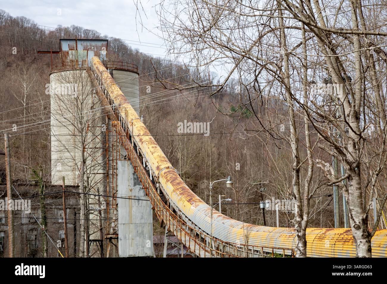 Lynch, Kentucky - le matériel d'extraction de charbon est toujours dans une ancienne ville de compagnie sidérurgique américaine dans le comté de Harlan. Automatisation et fermeture ultérieure de la plupart des mi Banque D'Images