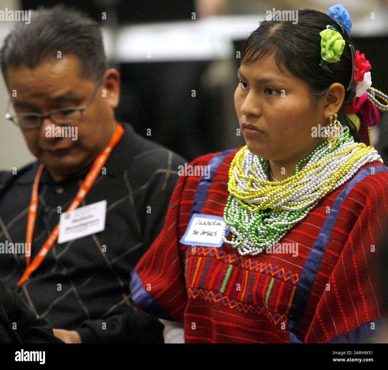 JOURNALISTE A PARLÉ AVEC CETTE FEMME ---- Juanita de Jesus est l'une des personnes aidant avec le recensement lors de la journée portes ouvertes du bureau de recensement local de Salinas à Salinas, Calif. Le vendredi 29 janvier 2010.(Orville Myers / Monterey County Herald) . (Image de crédit : Monterey Herald/ZUMA Press) Banque D'Images