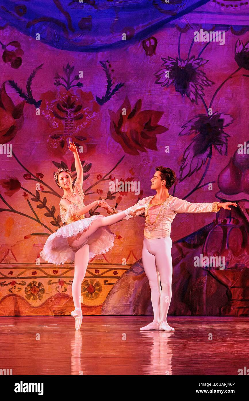 La danse de la fée des prunes à sucre avec le Prince dans le ballet casse-noisette Banque D'Images