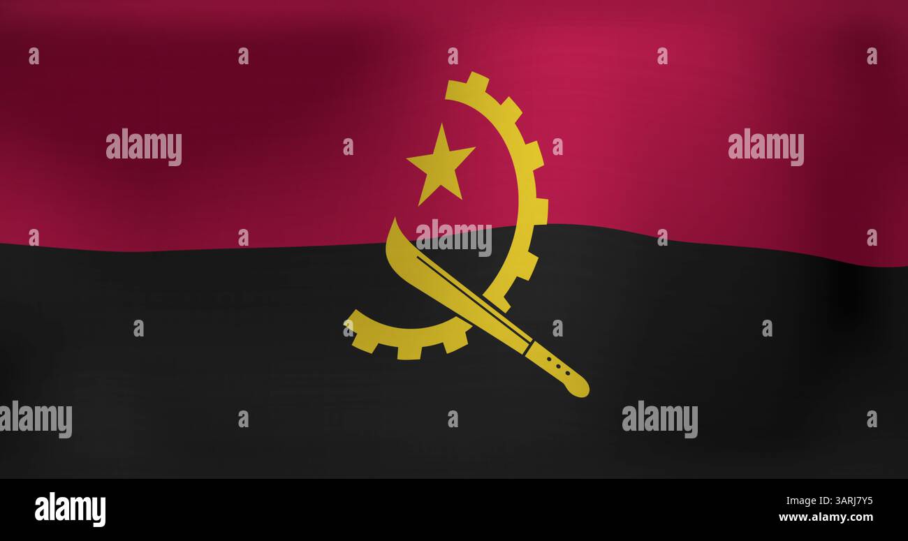 Image du drapeau agitant de l'angola Banque D'Images
