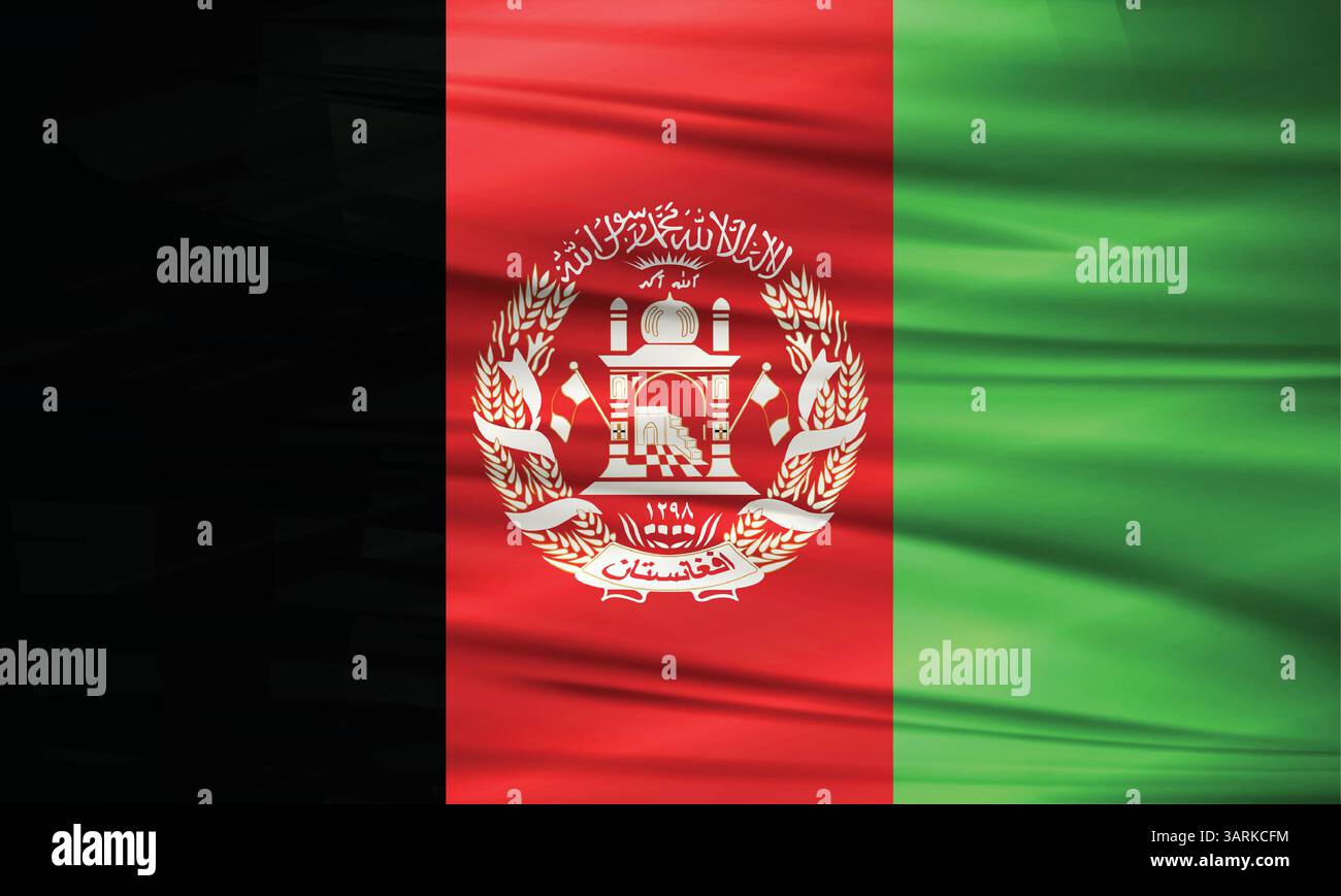 Drapeau de l'Afghanistan, illustration et drapeau modifiable du pays de l'Afghanistan Illustration de Vecteur