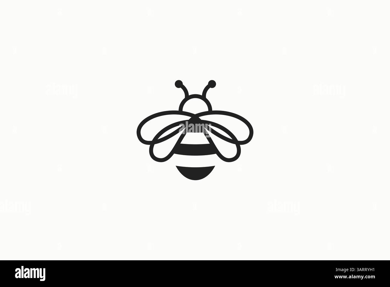 Design minimaliste abstrait d'abeille logo mettant en valeur l'identité de marque créative, moderne et iconique Illustration de Vecteur