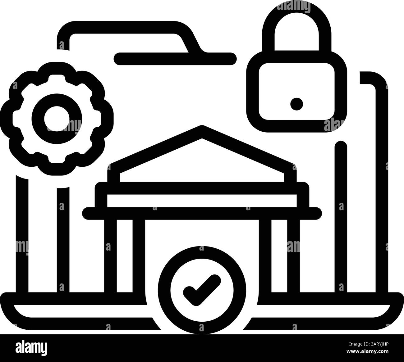 Icône de service sécurisé, service Illustration de Vecteur