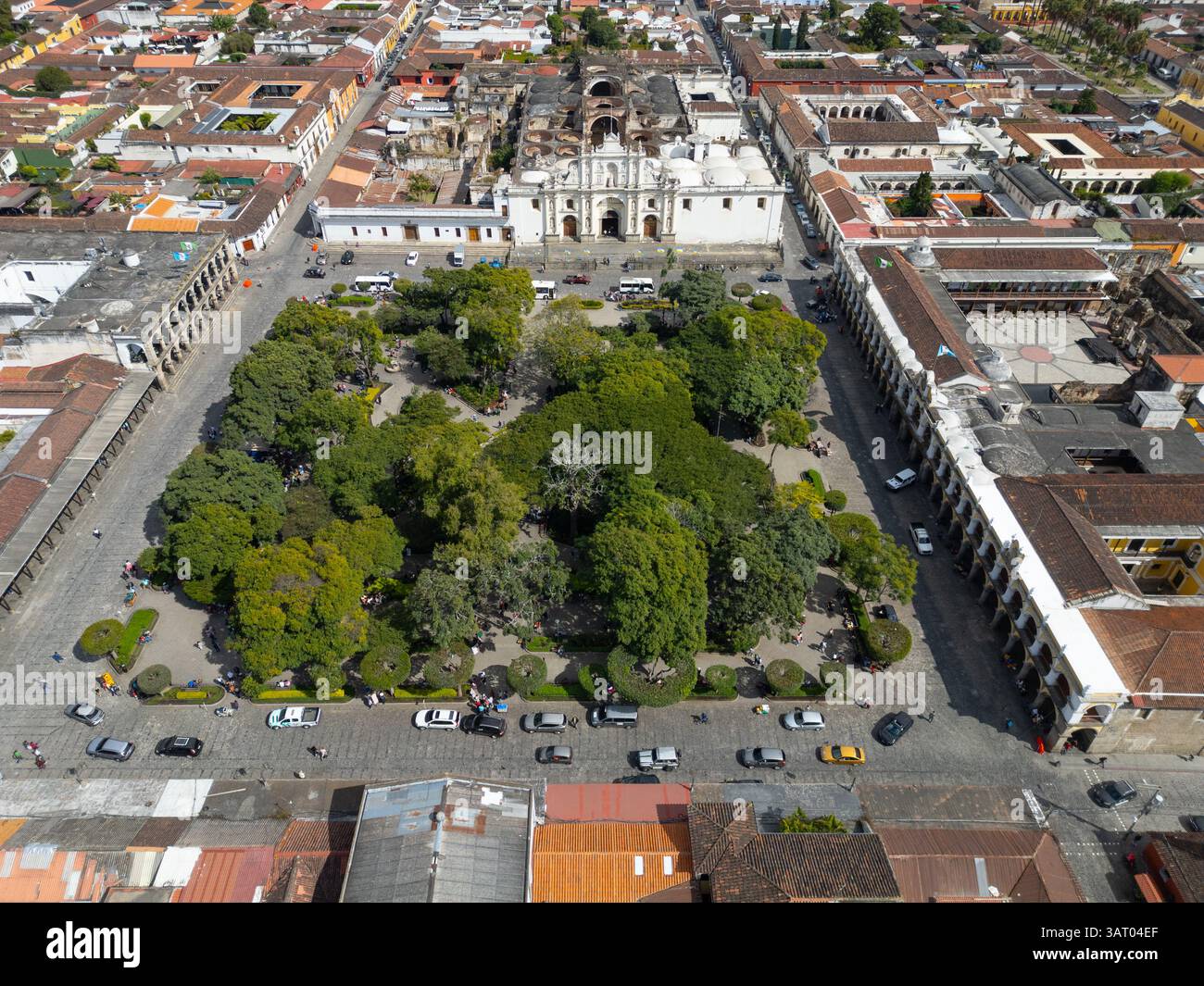 Cathédrale San José, Parque Central, Antigua, Guatemala Banque D'Images