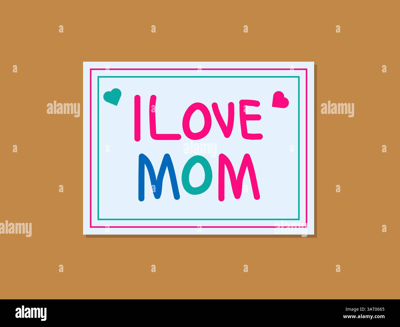 J'aime la conception colorée de carte de typographie manuscrite de maman pour la célébration de la fête des mères Illustration de Vecteur