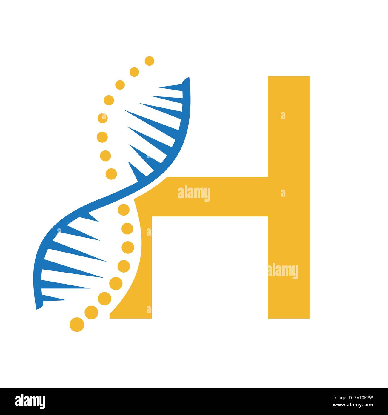 Logo ADN initial sur le modèle vectoriel de la lettre H pour l'affiche soins de santé Illustration de Vecteur