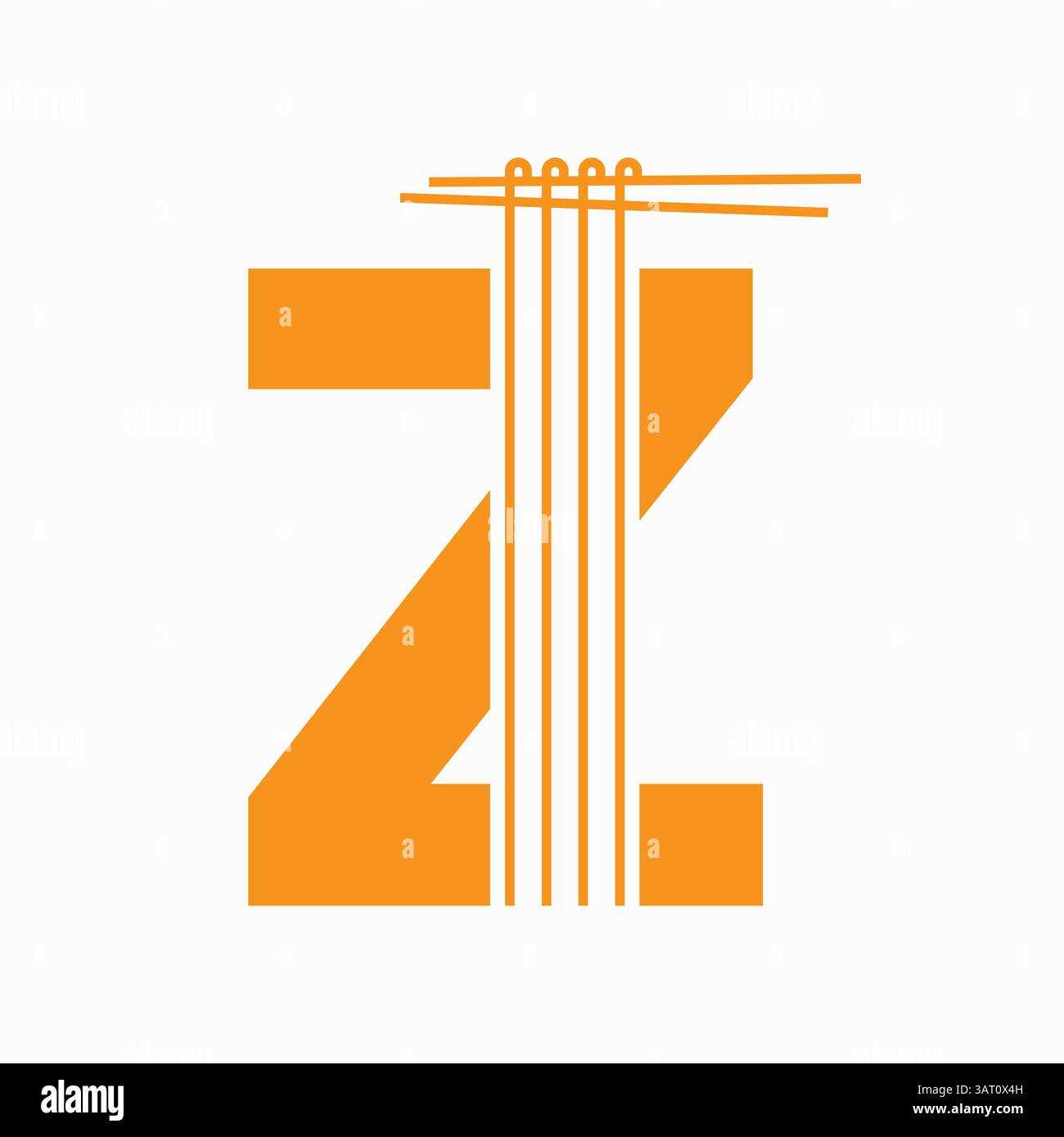 Lettre Z Noodles logo Design concept avec Noodles and Sticks Icon Vector Template Illustration de Vecteur