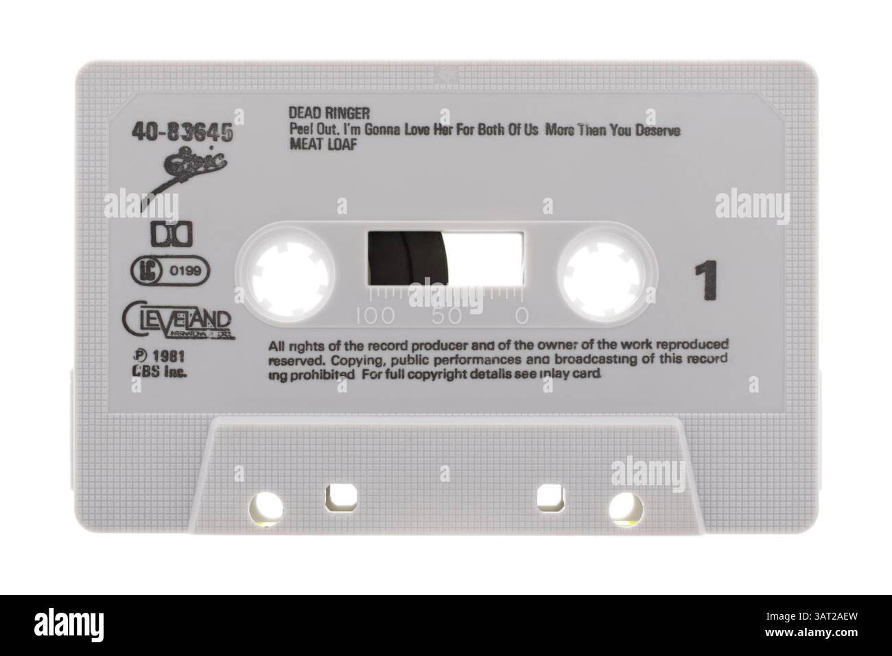 Cassette audio Meat Loaf Dead Ringer sur fond blanc Banque D'Images