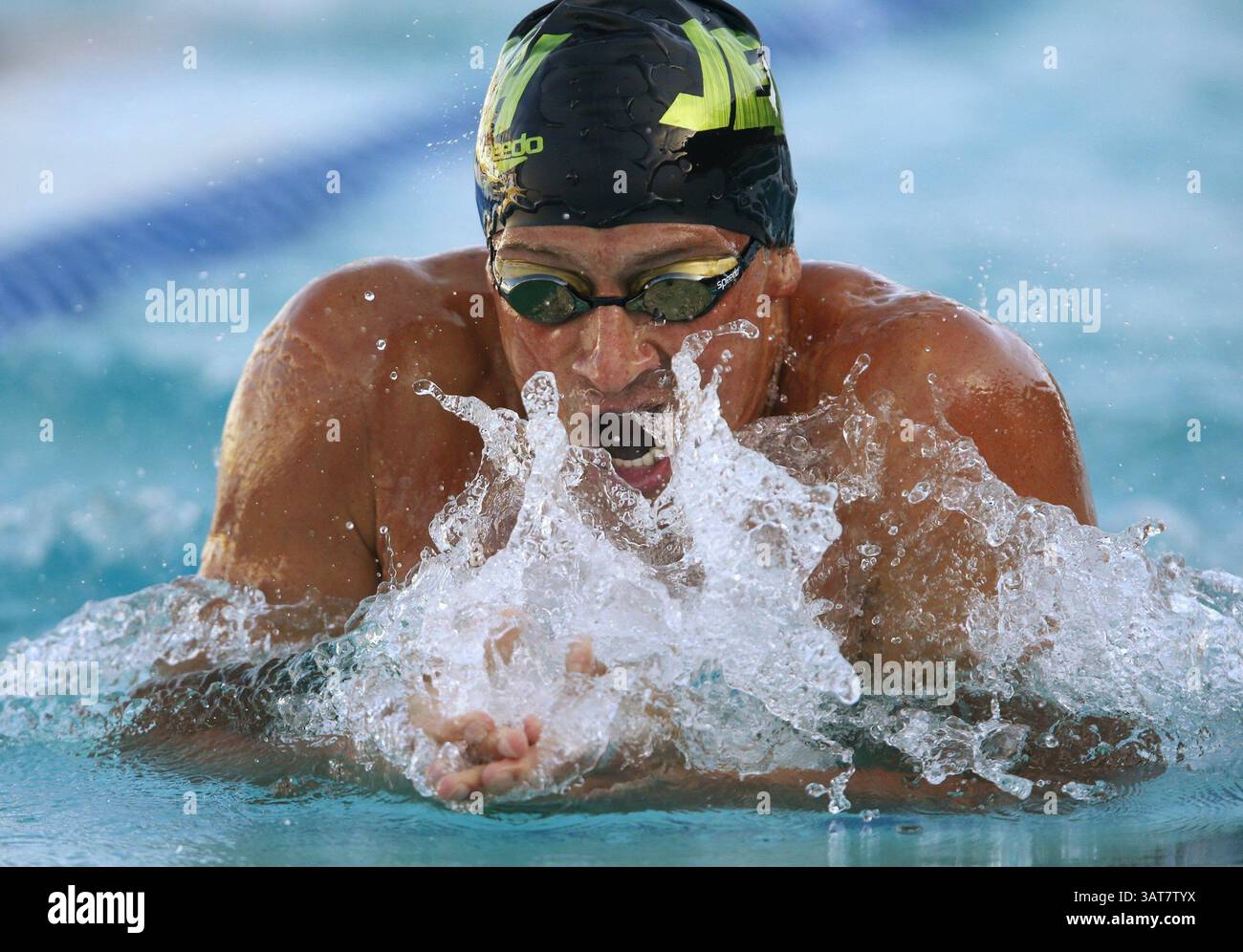 2 juin 2013 - Santa Clara, CA, États-Unis - Ryan Lochte remporte le medley individuel du 200 mètres masculin lors du Grand Prix de la Santa Clara Arena au George F. Haines International Swim Center à Santa Clara, Californie, le dimanche 2 juin 2013. (Crédit image : © Nhat V. Meyer/MCT/ZUMAPRESS.com) Banque D'Images
