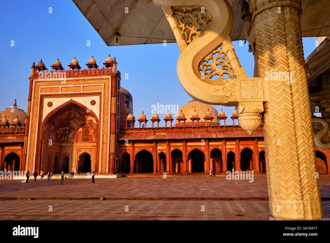 Inde, état de l'Uttar Pradesh, Fatehpur Sikri, ancienne capitale de l'Empire moghol, la Grande Mosquée Jama Masjid Banque D'Images