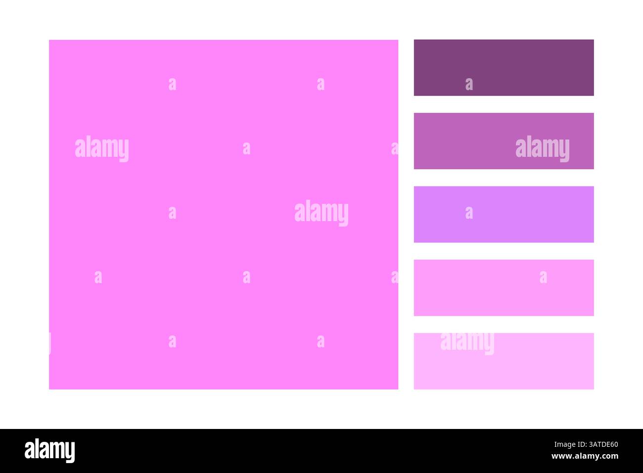 Palette rose fluo. Nuance de dégradé lumineux. Bloc de couleurs vectorielles. Echelle de teinte rayonnante. Illustration de Vecteur