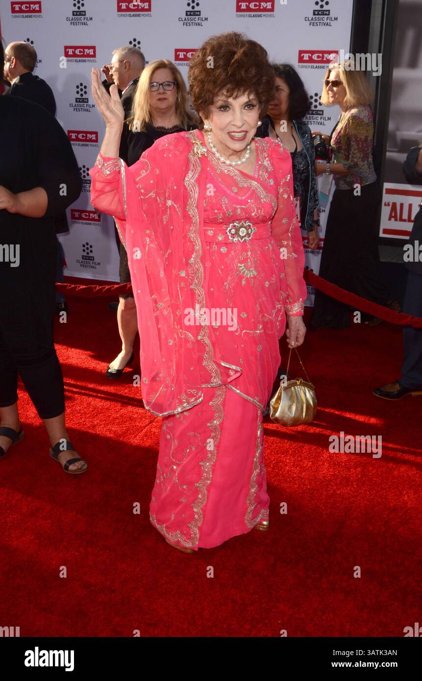 28 avril 2016 - Los Angeles, CA, États-Unis - LOS ANGELES - APR 28 : Gina Lollobrigida au Festival du film classique TCM soirée d'ouverture tapis rouge au TCL Chinese Theater IMAX le 28 avril 2016 à Los Angeles, CA (crédit image : © hPa/Newscom via ZUMA Press) Banque D'Images
