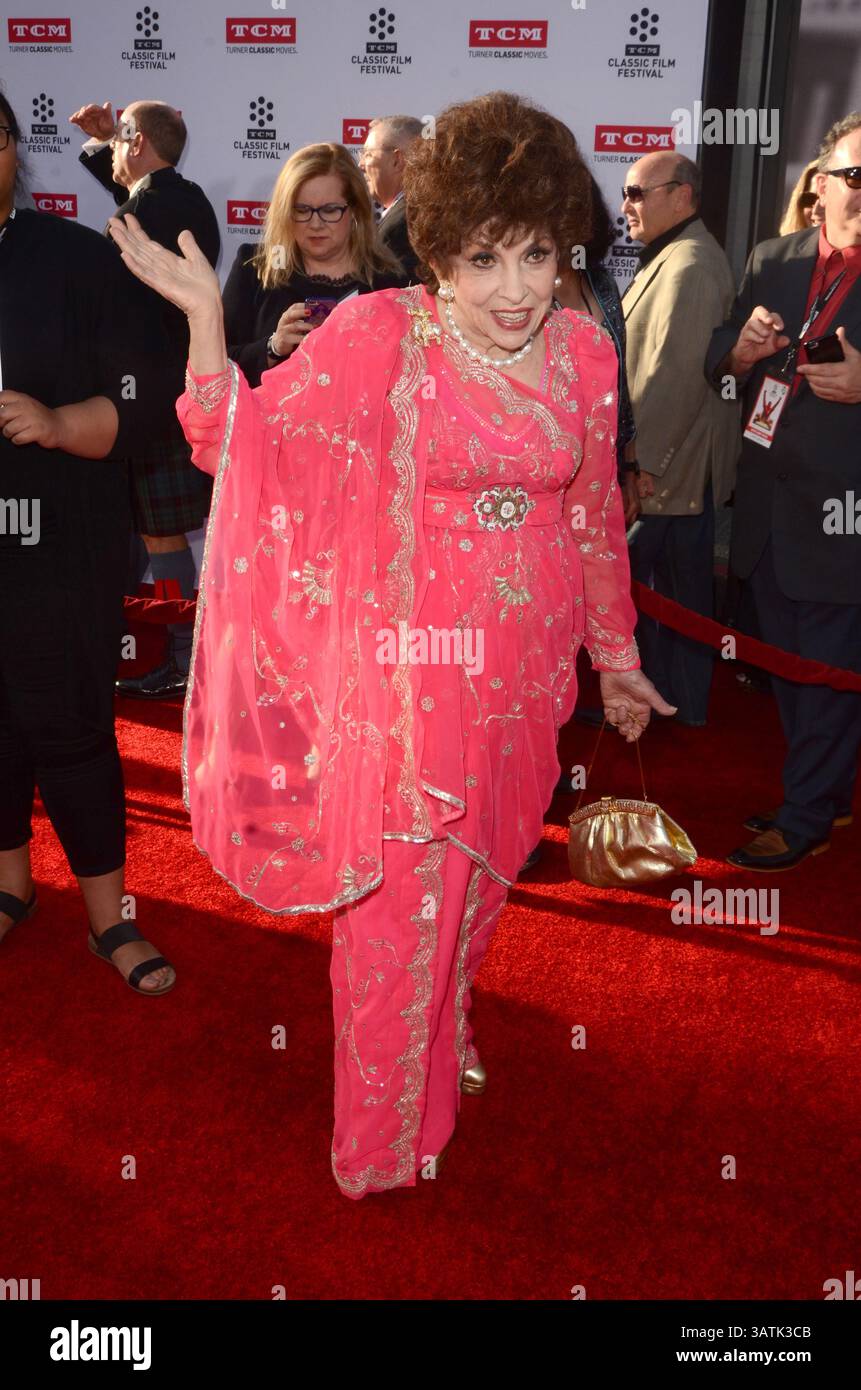 28 avril 2016 - Los Angeles, CA, États-Unis - LOS ANGELES - APR 28 : Gina Lollobrigida au Festival du film classique TCM soirée d'ouverture tapis rouge au TCL Chinese Theater IMAX le 28 avril 2016 à Los Angeles, CA (crédit image : © hPa/Newscom via ZUMA Press) Banque D'Images