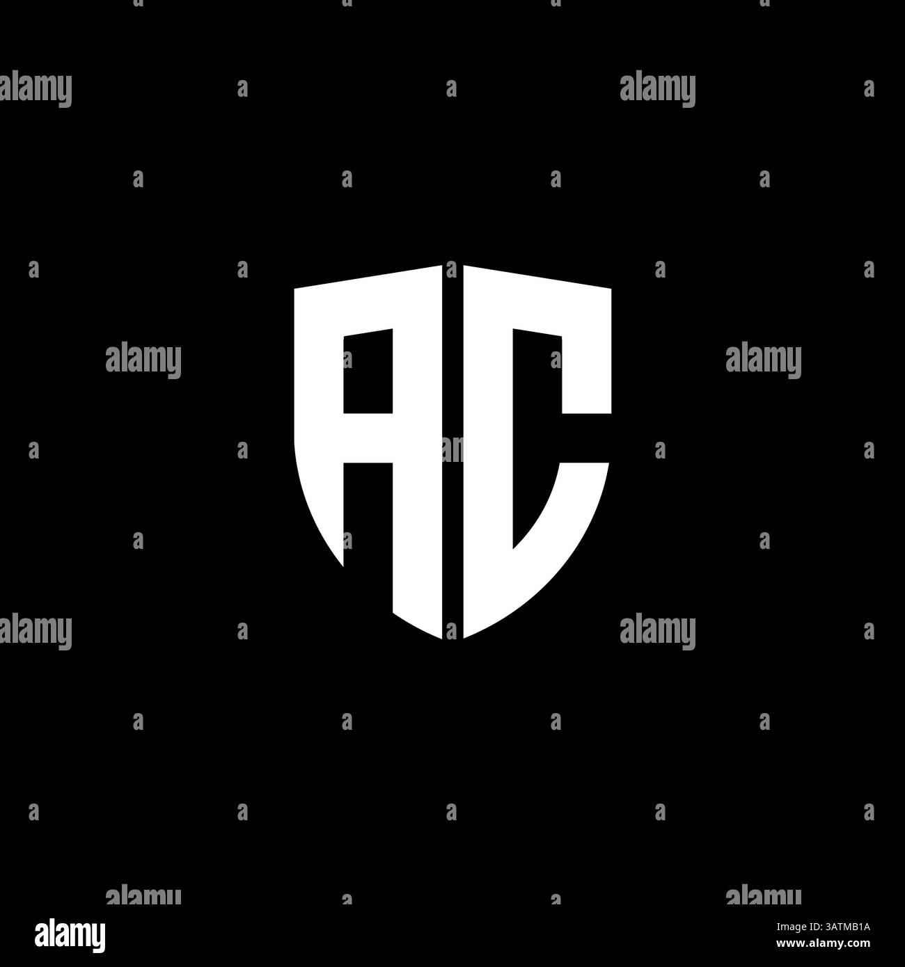 Modèle de logo lettre AC ou CA Illustration de Vecteur