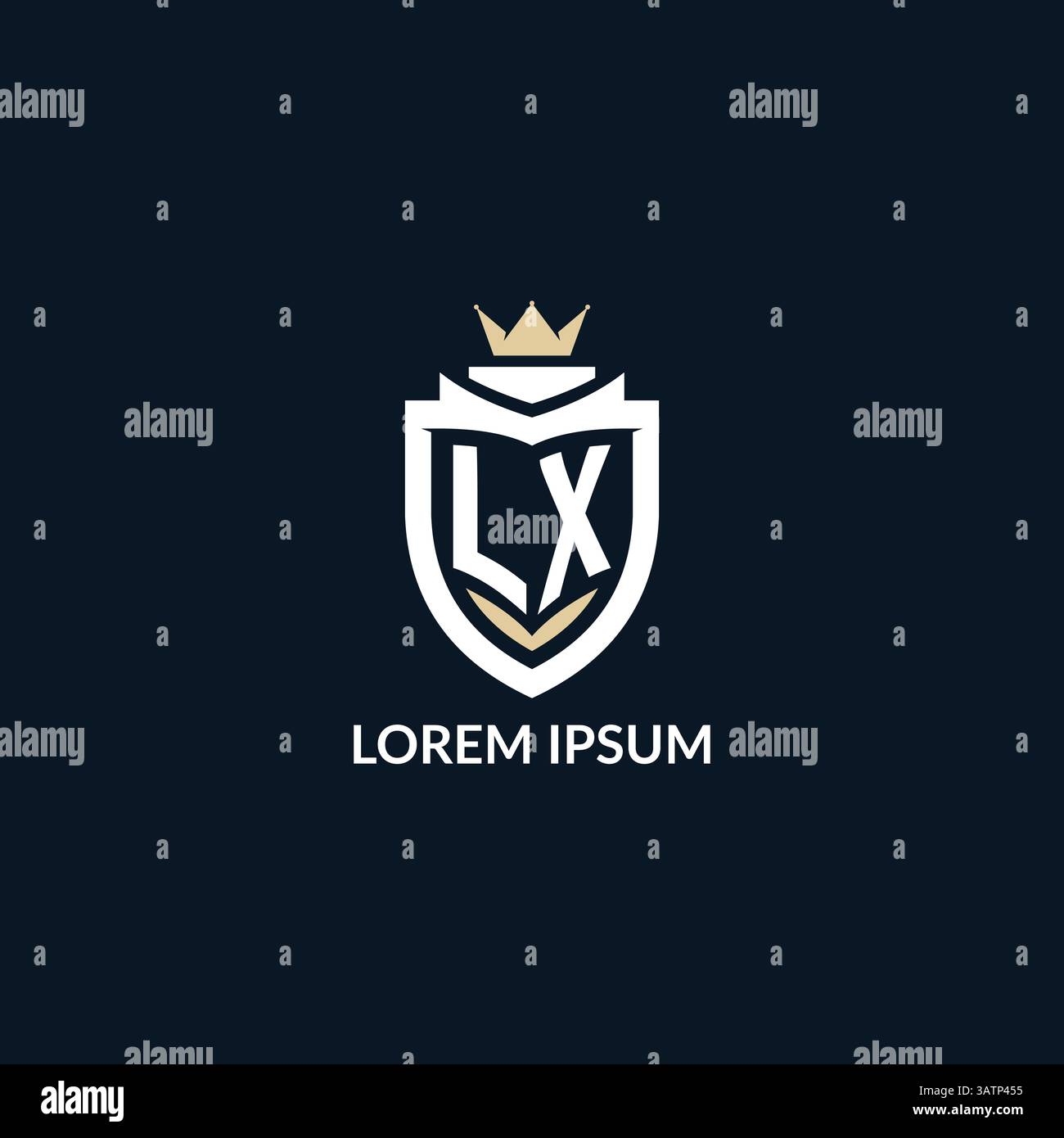 Lettre initiale LX Shield et style logo couronne, logo de l'équipe esport design graphique vecteur d'inspiration Illustration de Vecteur