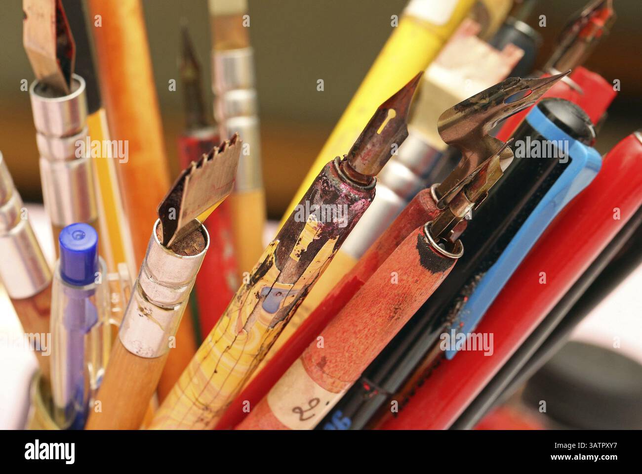 Plumes et stylos Banque D'Images