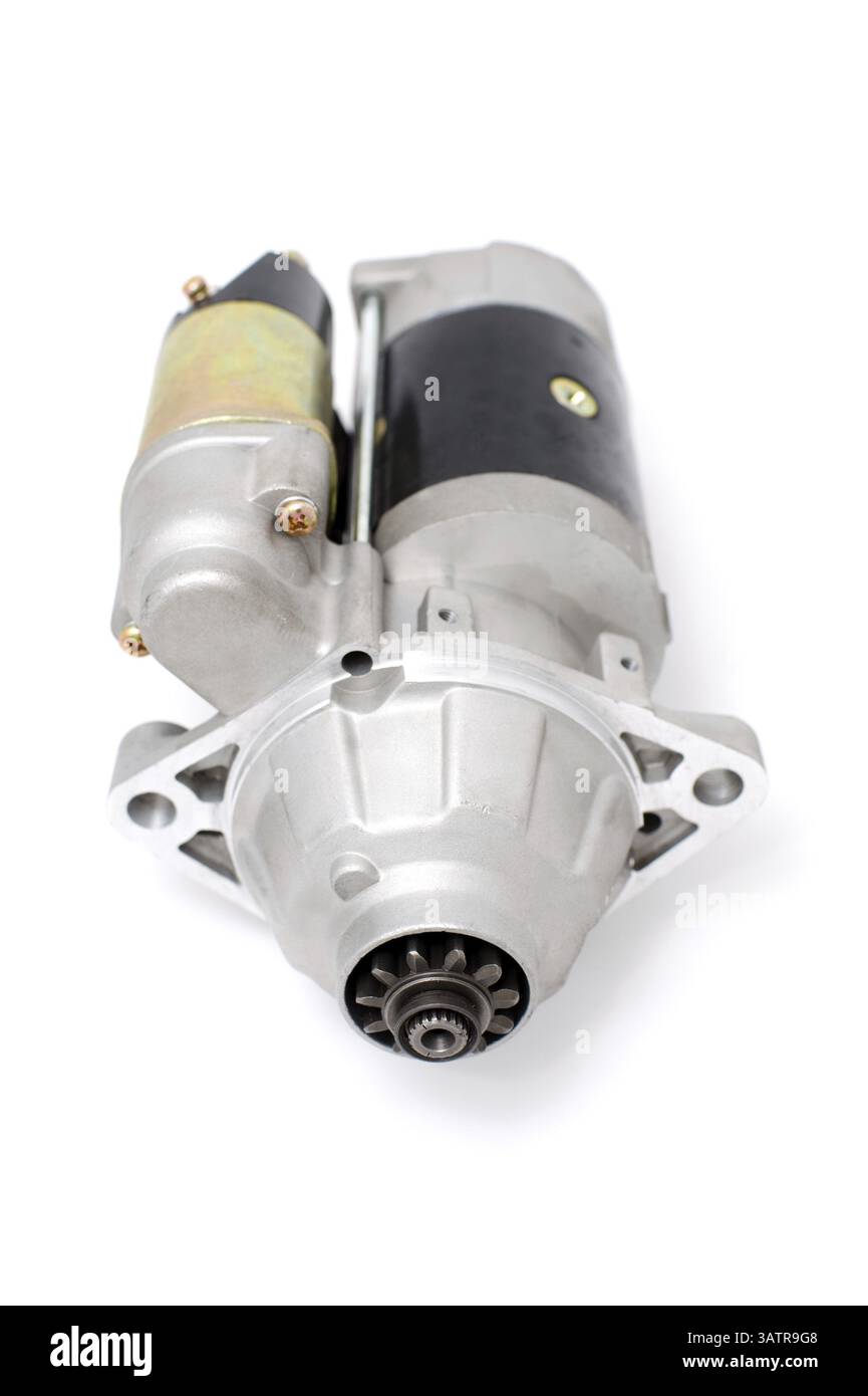 Générateur pour moteur automatique sur fond blanc Banque D'Images