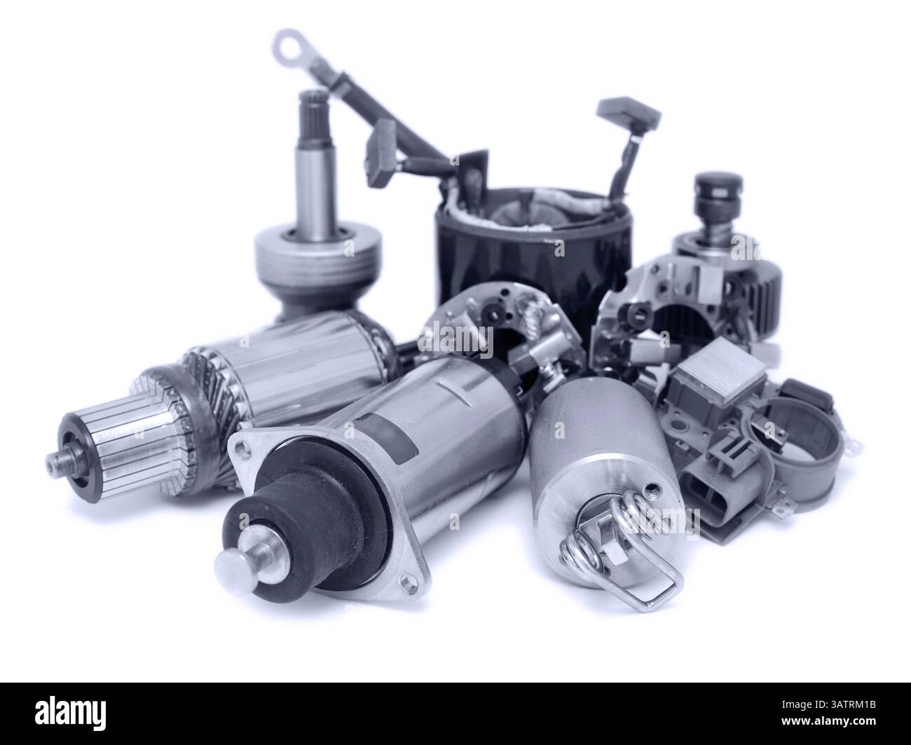 Certaines pièces de rechange automatiques sur fond blanc Banque D'Images