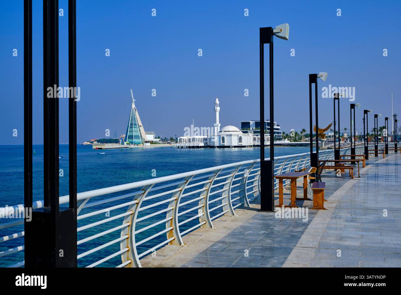 Arabie saoudite, province de Makkah, Djeddah, Corniche, mosquée Al Rahmah Banque D'Images