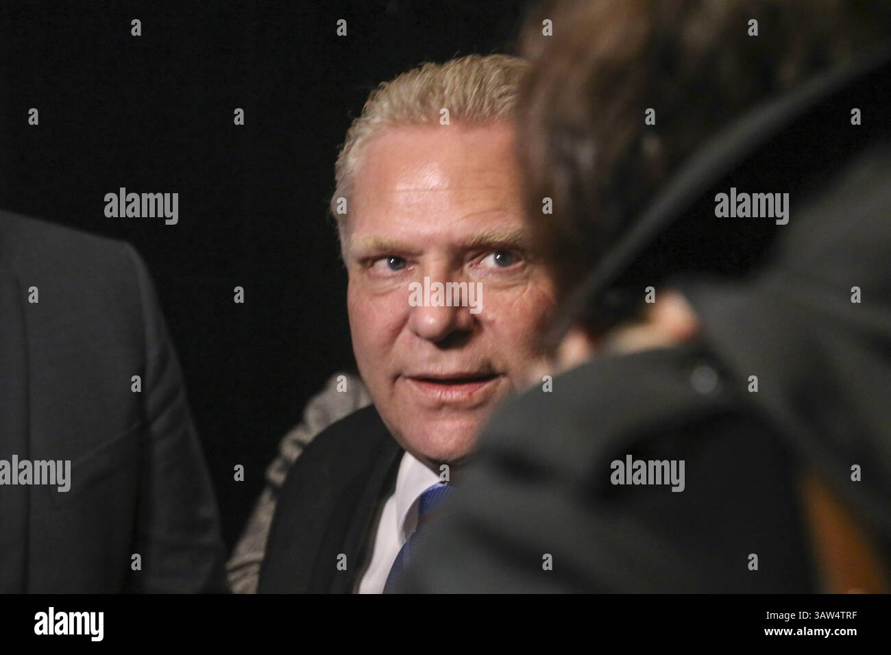 Le 30 mars 2016 - Toronto, Ontario, Canada - DOUG FORD, frère de Rob FORD, s'adresse à des partisans réunis lors d'une célébration en souvenir de la vie de l'ancien maire de Toronto, à la suite d'un enterrement civique public et d'une inhumation privée plus tôt dans la journée. Ford est décédé le 22 mars d'une forme rare de cancer. Il avait 46 ans. (Crédit image : © Christopher Drost/SHIFT digital via ZUMA Wire) Banque D'Images