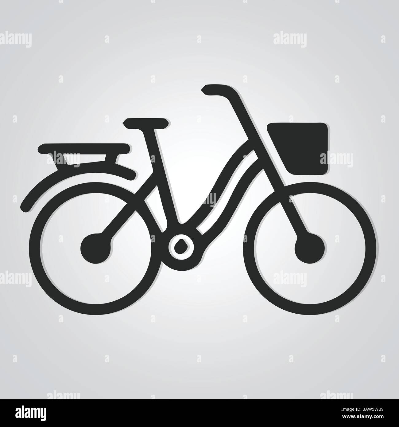 Une icône unique de vélo de seau sur un fond argenté. Illustration vectorielle Illustration de Vecteur