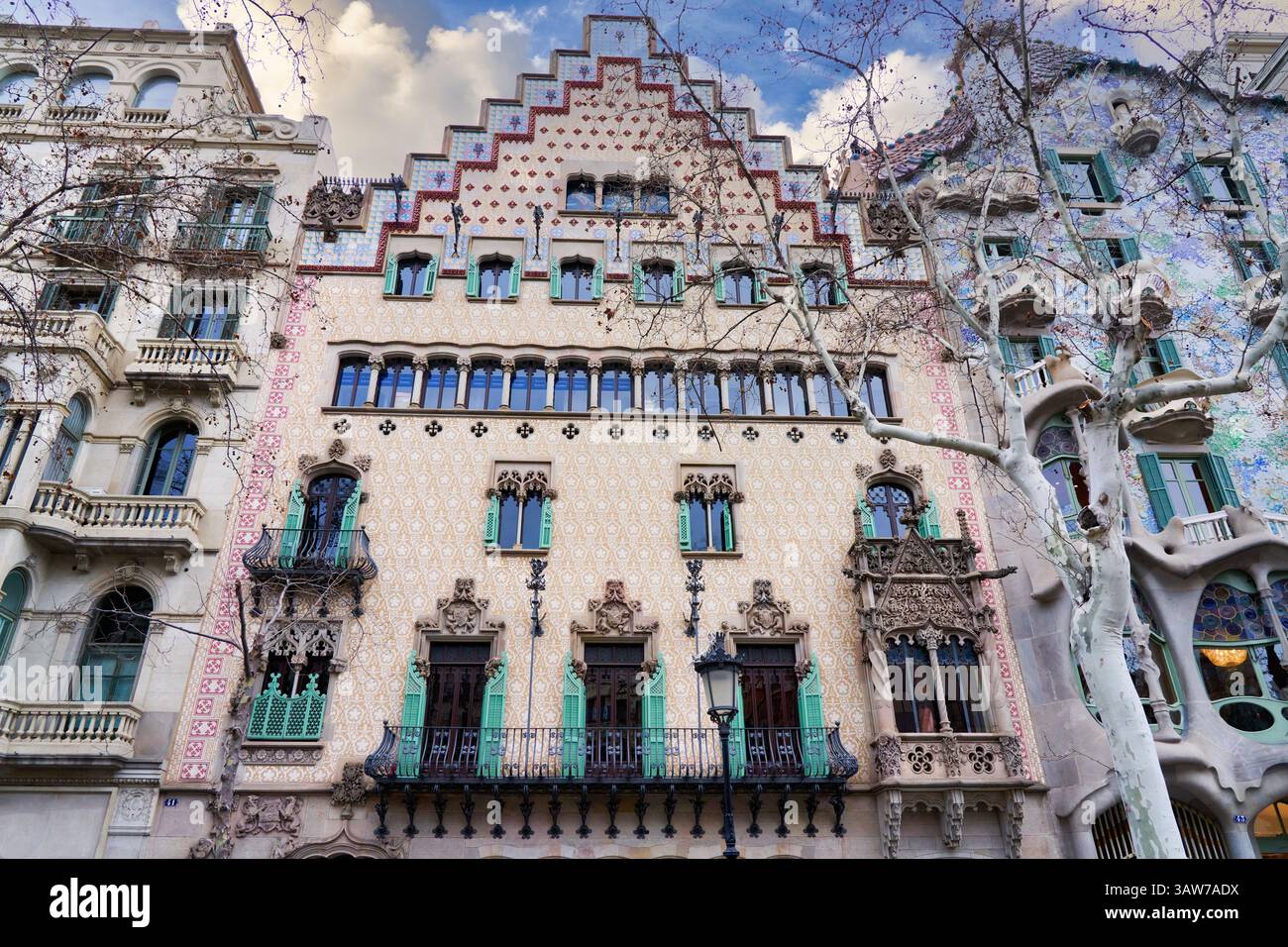 Casa Amatler, Casa Batlló, Barcelone, Catalogne, Espagne, Europe Banque D'Images