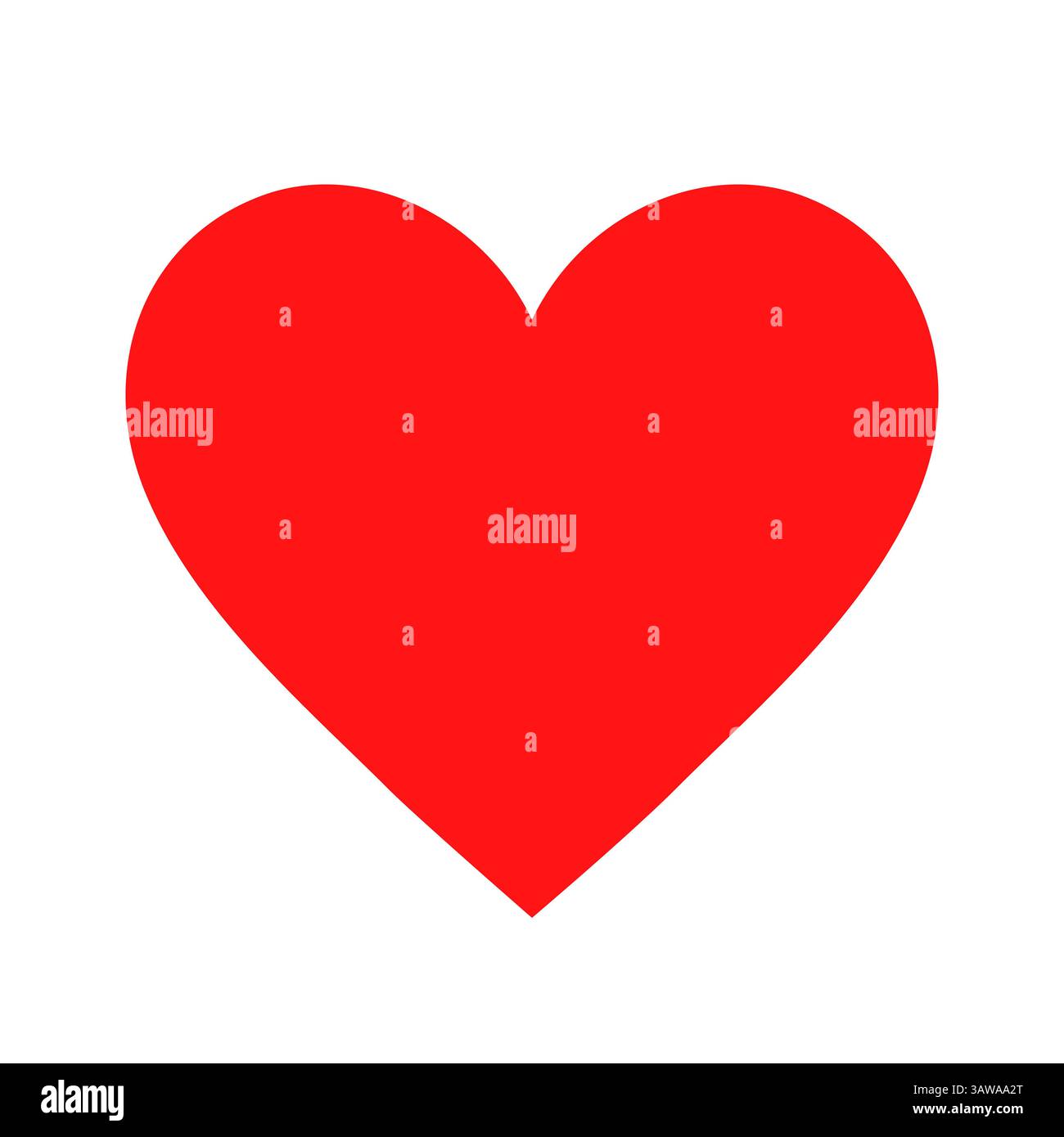 Symbole de cœur rouge Valentine, isolé sur fond blanc Illustration de Vecteur