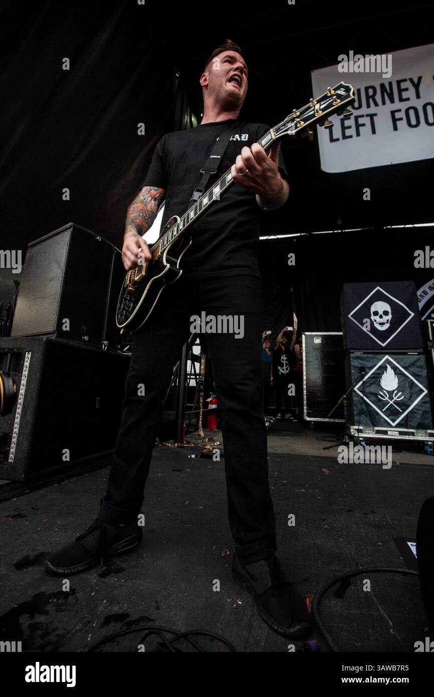 25 juin 2016 - San Antonio, Texas, USA - New Found Glory se produit au Warped Tour 2016 à San Antonio, Texas, le 25 juin 2016 (06/25/16). Photo de CHAD GILBERT. (Crédit image : © Michael Mullenix via ZUMA Wire) Banque D'Images