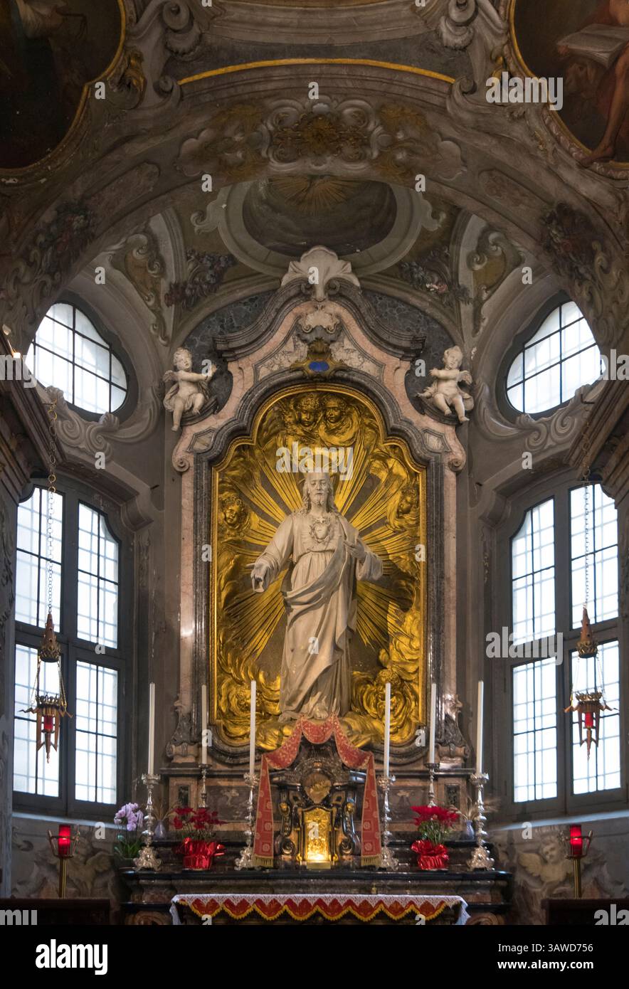 Chapelle du Sacré-cœur, Basilique de Sant'Ambrogio, Milan, Lombardie, Italie. Banque D'Images