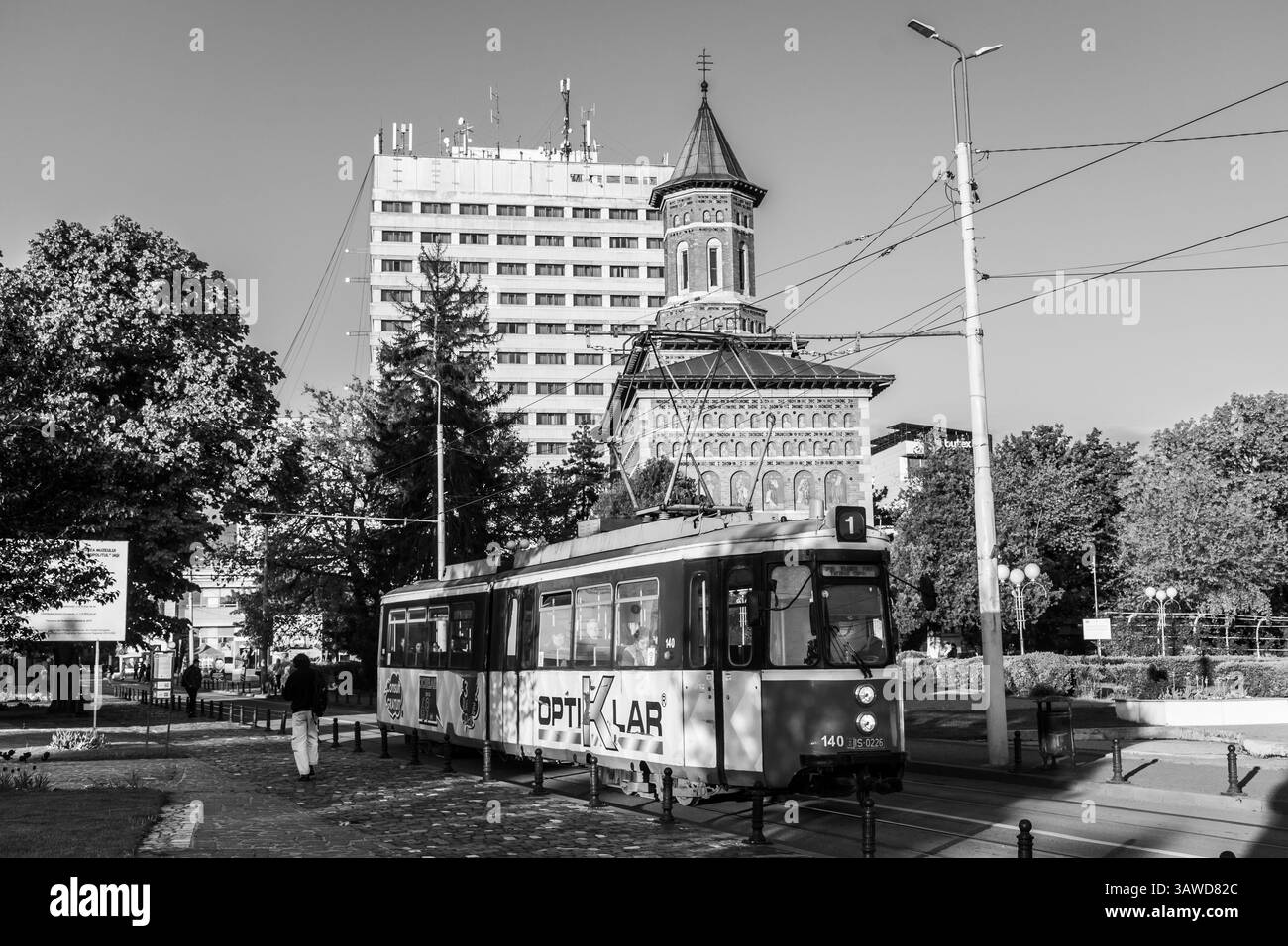 Iasi, Roumanie, 29 avril 2024 : vue sur la rue du centre-ville Banque D'Images