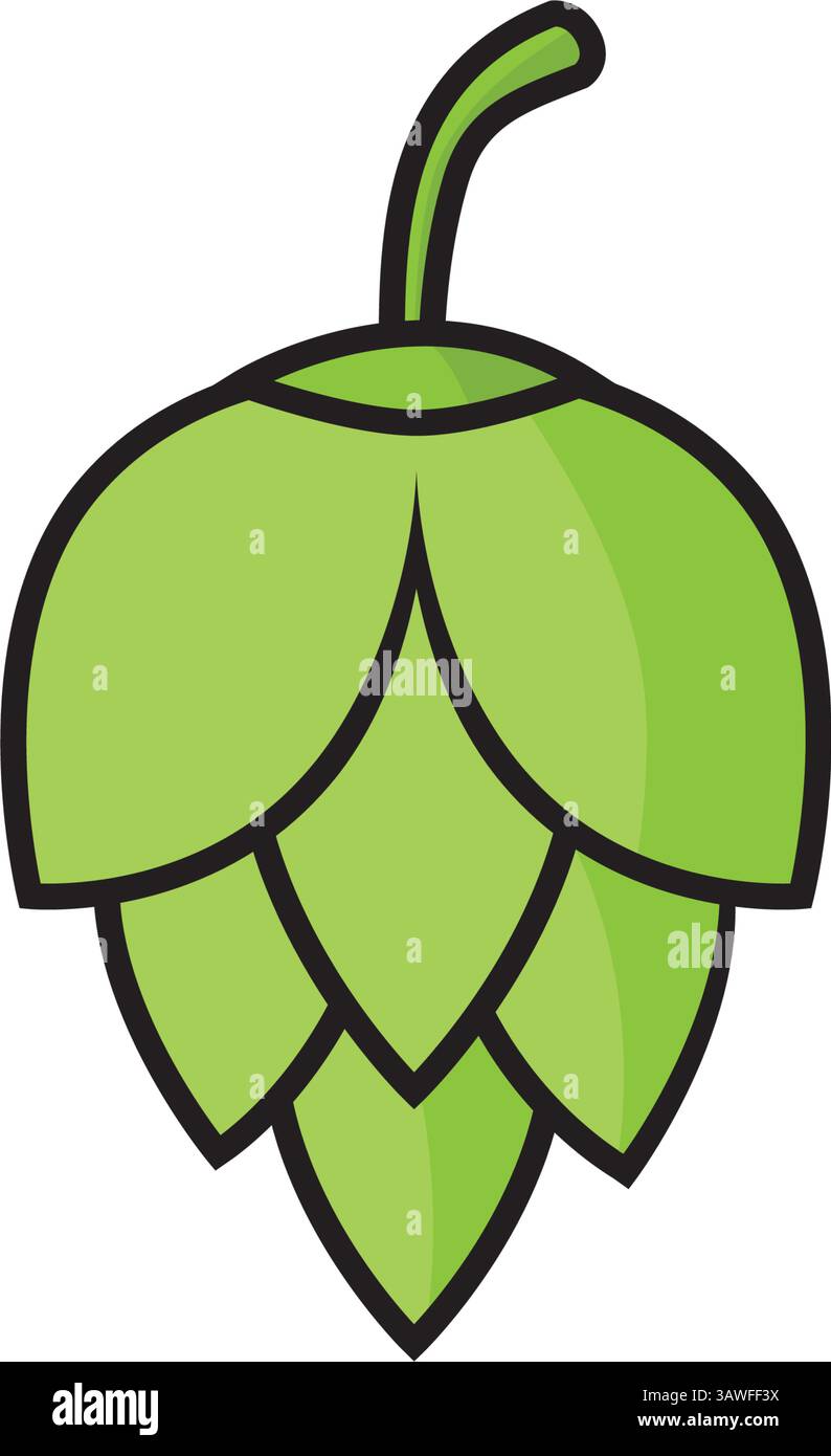 Signe de feuille de cône de bière d'icône de hop, conception d'herbe de pub, illustration vectorielle de graines de nature Illustration de Vecteur