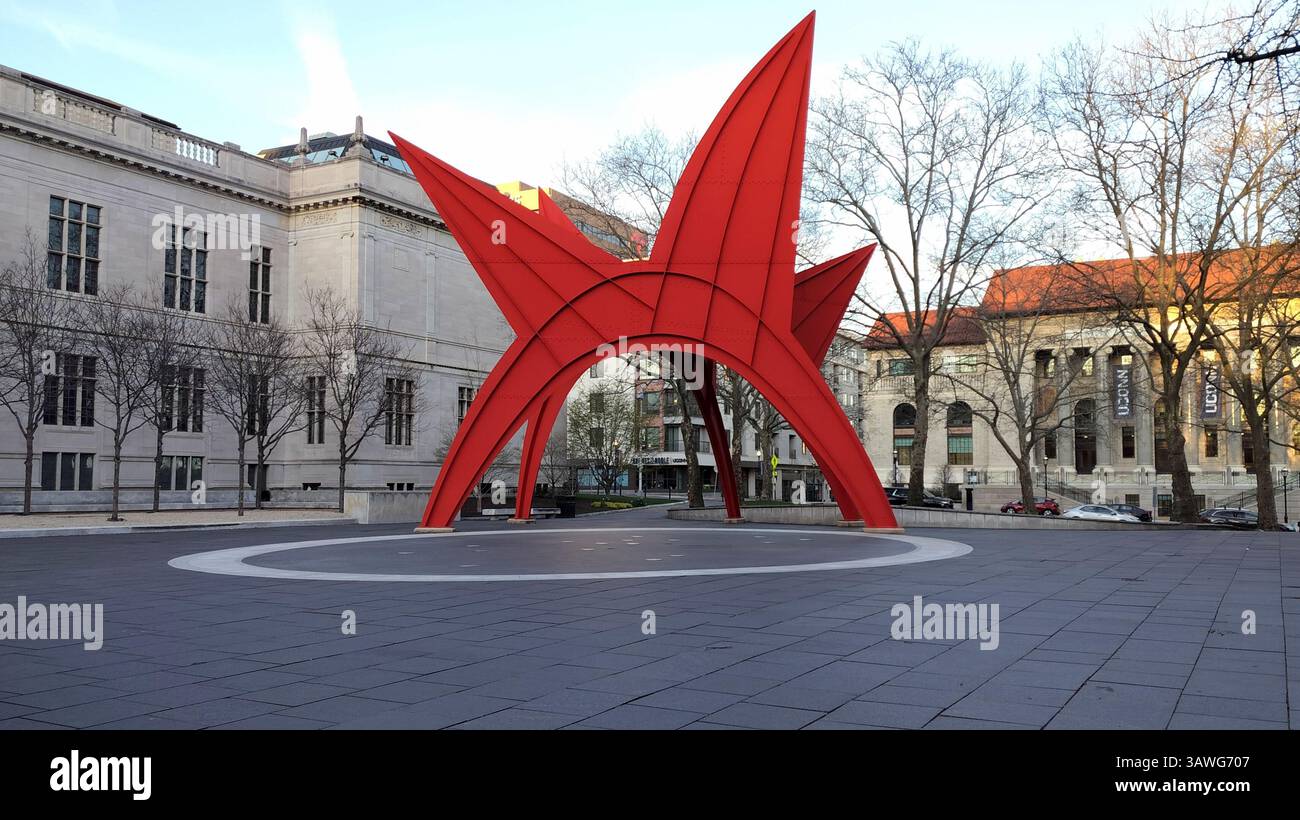 Dinosaure de Hartford, alias Calder Stegosaurus, sculpture d'Alexander Calder, Hartford, CT, USA Banque D'Images