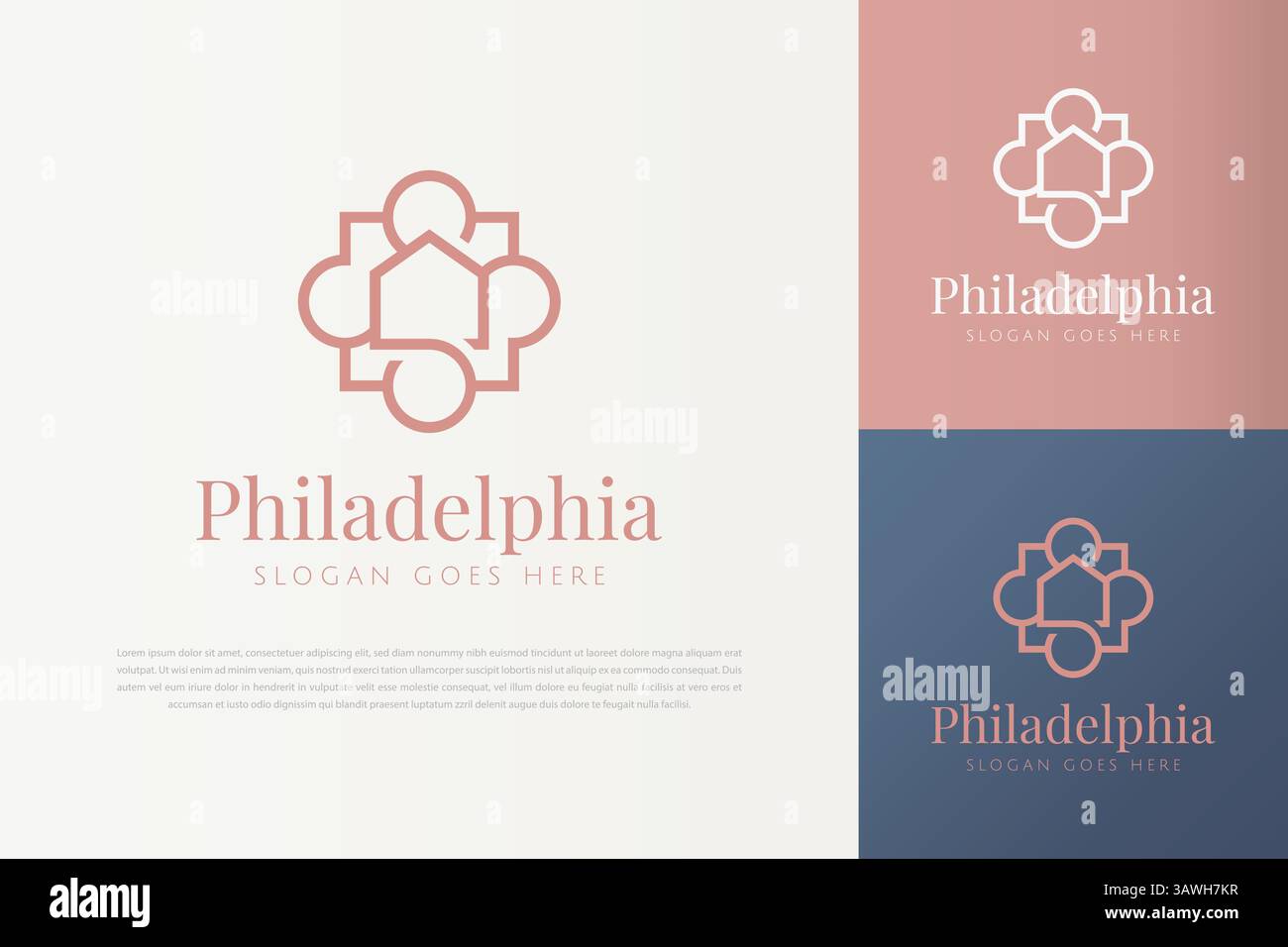 Abstrait House Brand Identity logo Template concept unique Business Real Estate Property Sign symbole Illustration de Vecteur