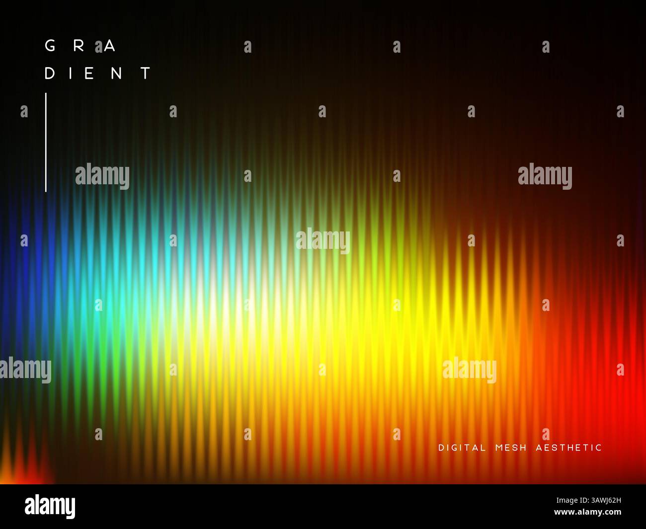 verre de verre 3d avec des couleurs irisées sur le noir. Illustration de Vecteur