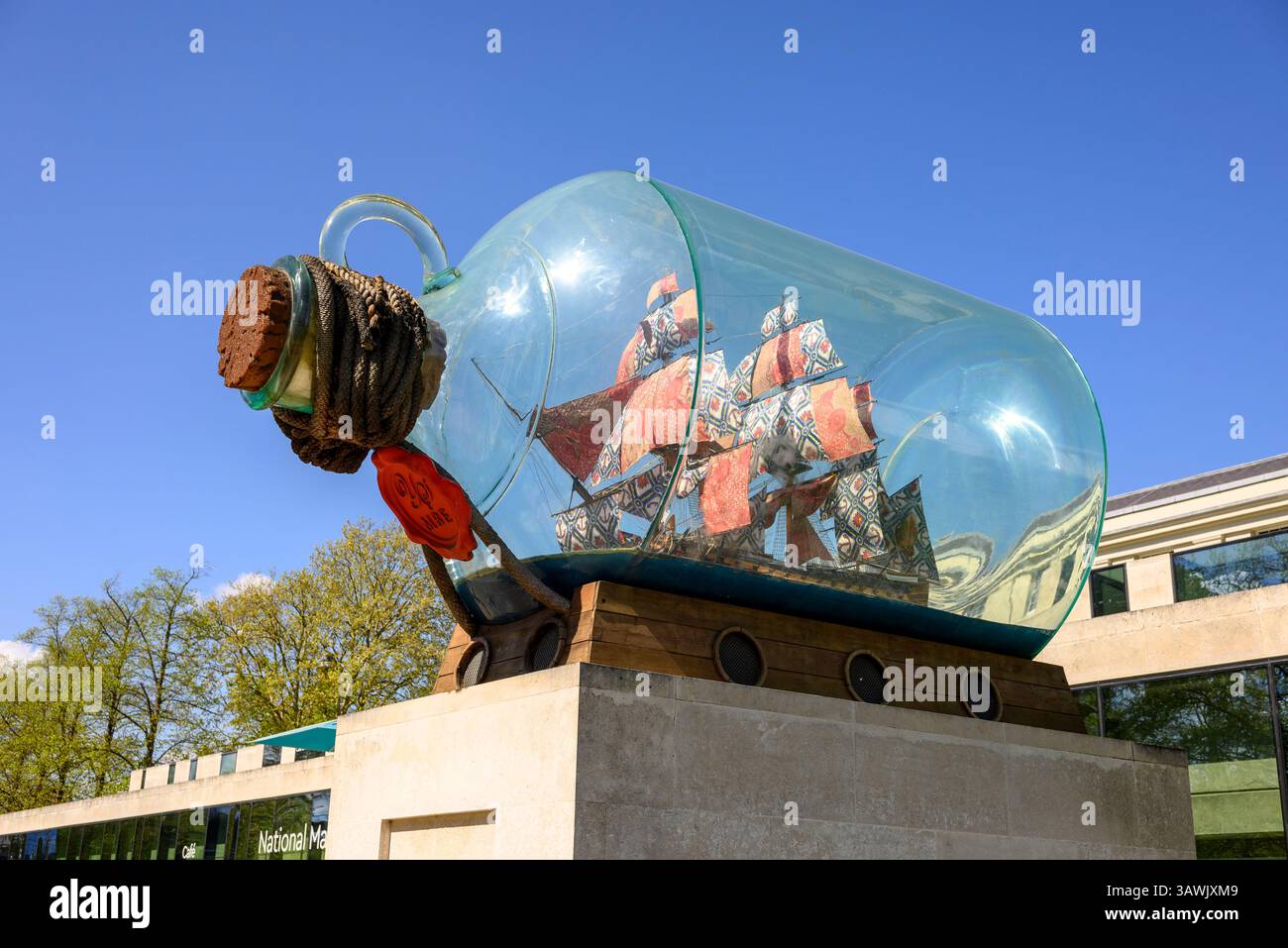 Navire dans une bouteille, Musée maritime national, Greenwich, Londres Banque D'Images