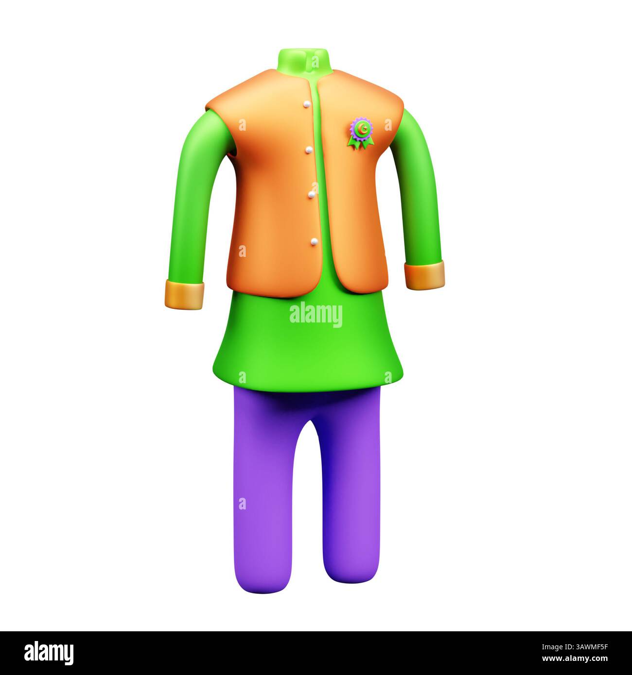 Icône de robe arabe 3D. Banque D'Images