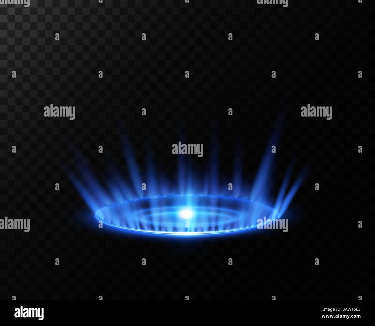 Un portail d'énergie de lumière bleue attrayant et détaillé avec des rayons impressionnants et des effets de brillance captivants Illustration de Vecteur